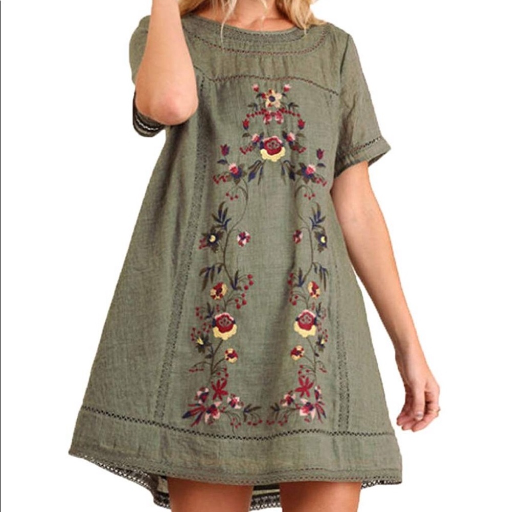 Umgee Bohemian Embroidery Dress